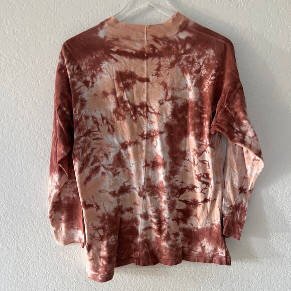 We the Free People Tie-Dye Long Sleeve Tee XS in Cabernet Combo Oversized - Picture 5 of 10